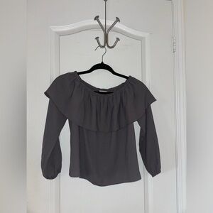 Aritzia Wilfred Morel Blouse - Charcoal Grey - XXS